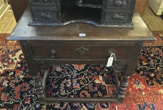 Oak side table, 18C and later